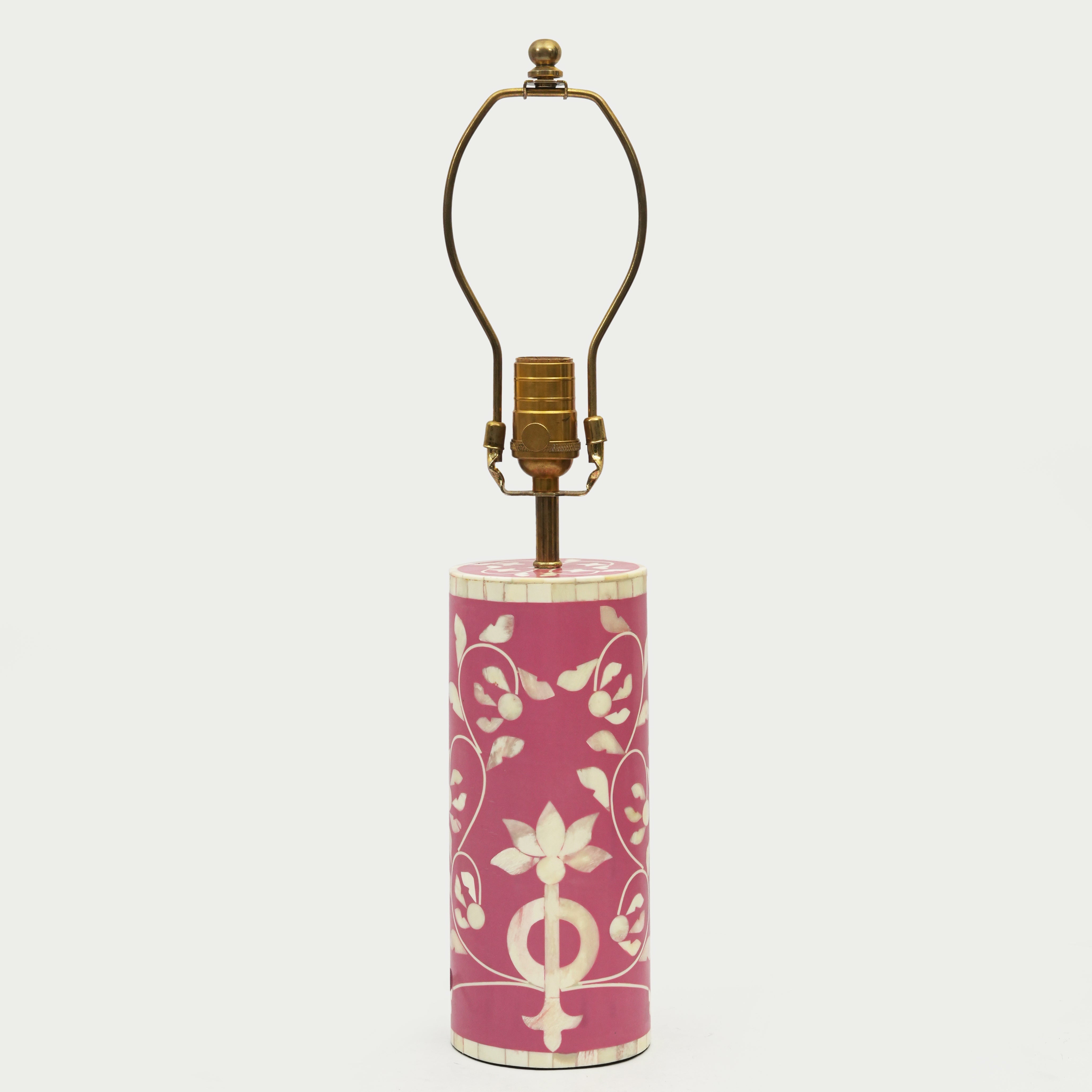 Floral Vines Bone Inlay Table Lamp Base - Atlas & Kiln