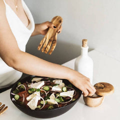 Tunisian Olive Wood Salad Servers Set of Two - Atlas & Kiln