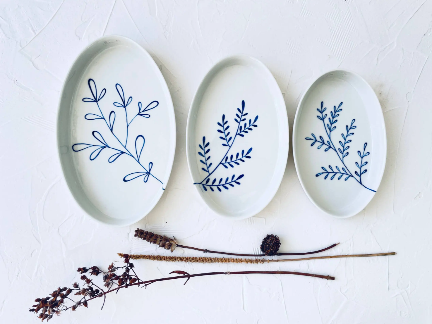 Süheyla Hand-Painted Porcelain Nesting Plates - Atlas & Kiln