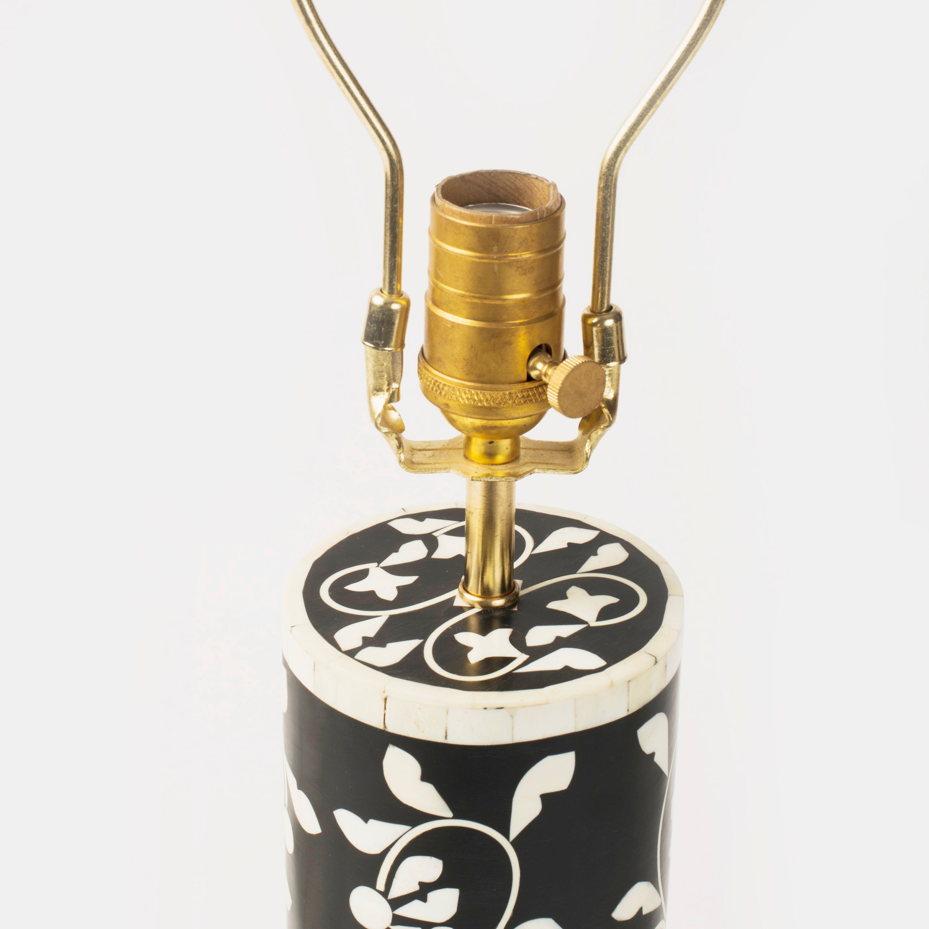Floral Vines Bone Inlay Table Lamp Base - Atlas & Kiln