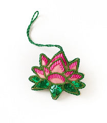 Larissa Hand Embroidered Lotus Ornament