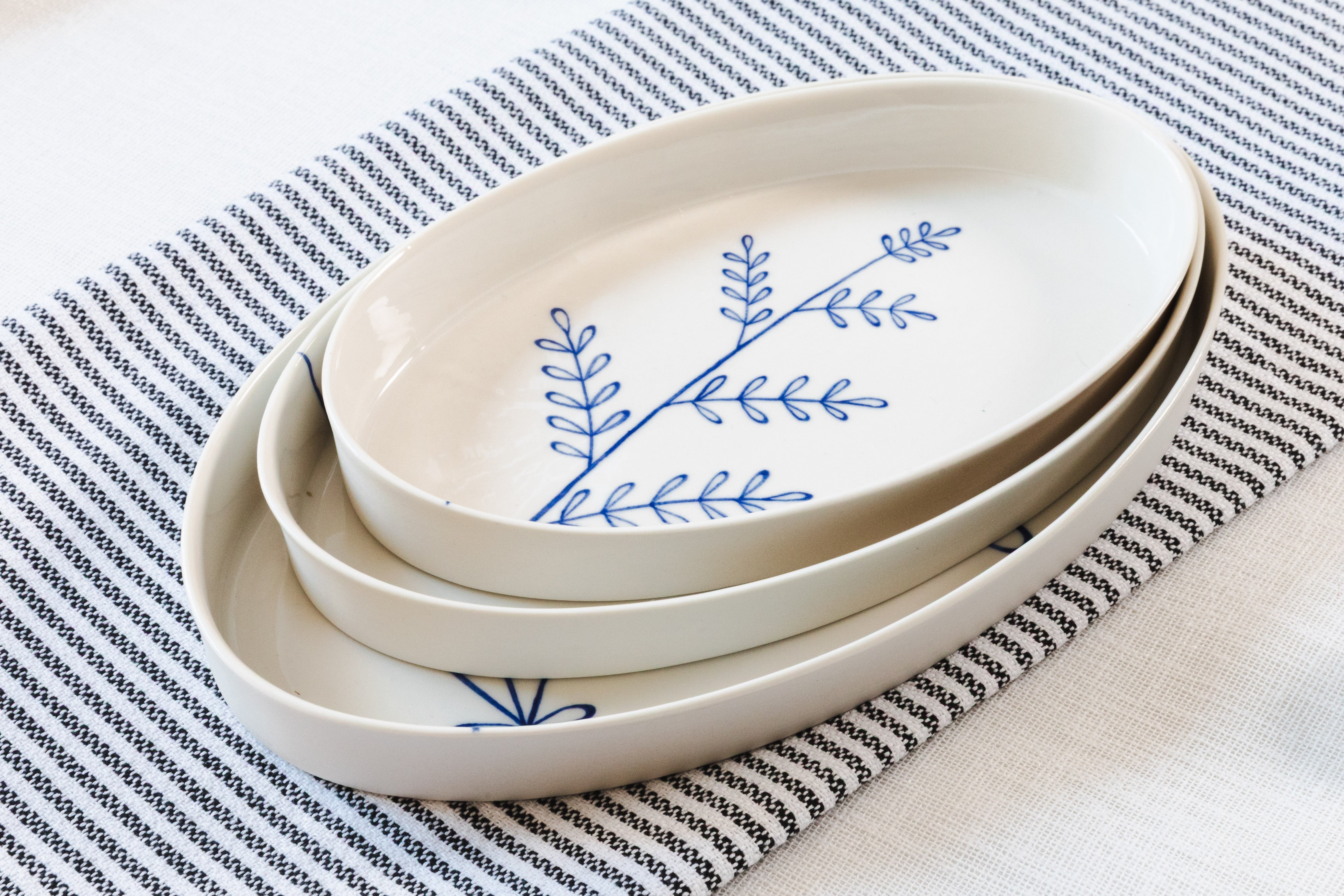 Süheyla Hand-Painted Porcelain Nesting Plates - Atlas & Kiln