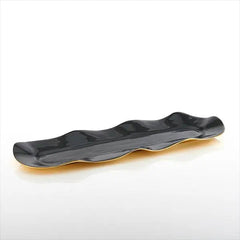 Graphite & Gold Ruffled Serving Tray