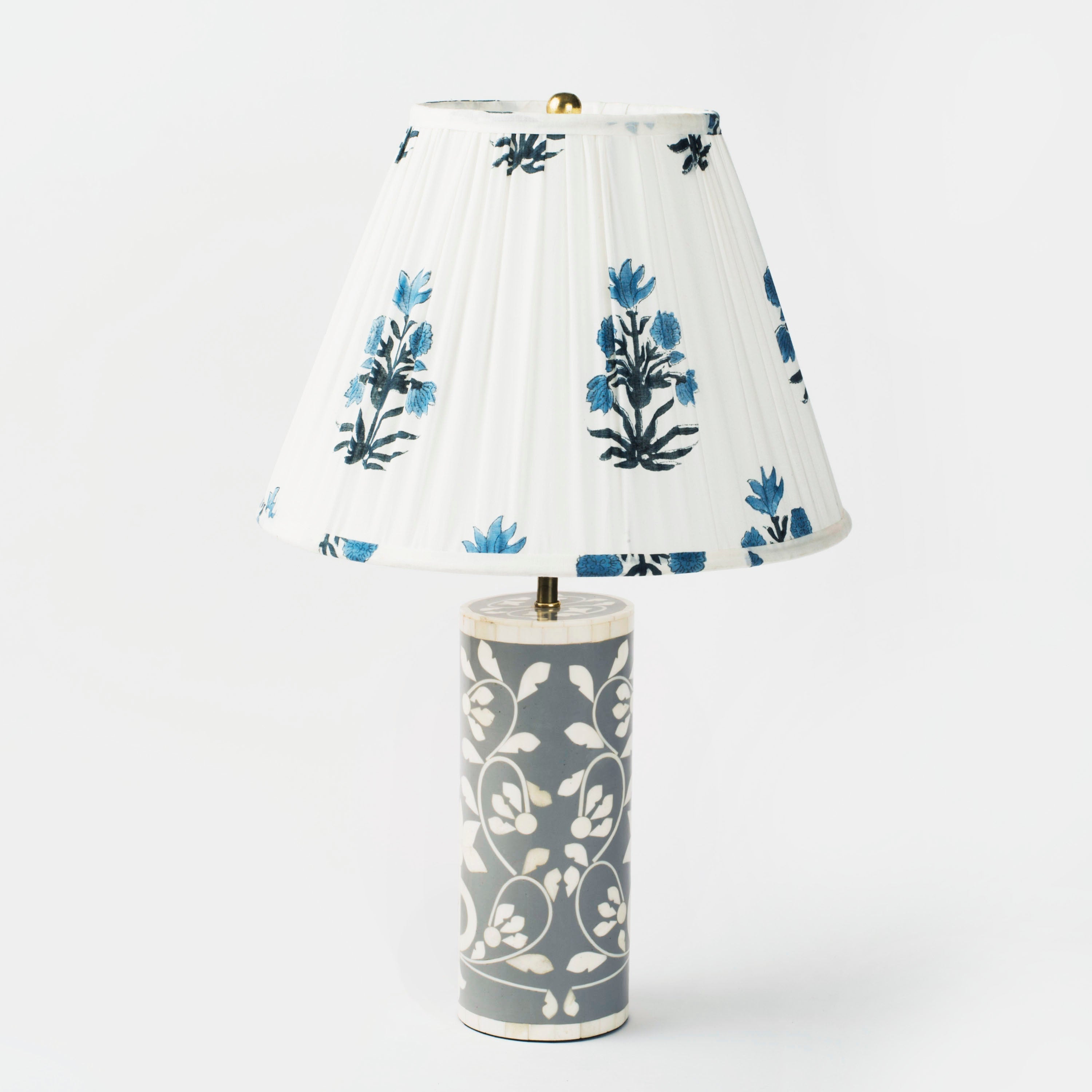 Floral Vines Bone Inlay Table Lamp Base - Atlas & Kiln