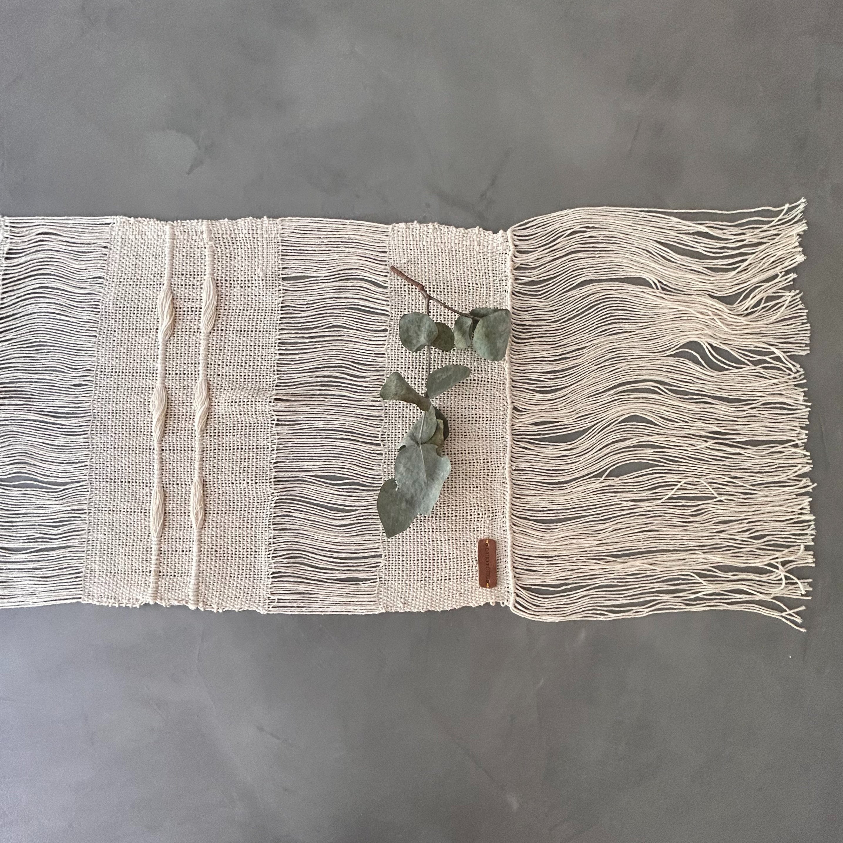 Handwoven White Cotton Table Runner from Colombia - Atlas & Kiln