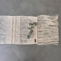 Handwoven White Cotton Table Runner from Colombia - Atlas & Kiln