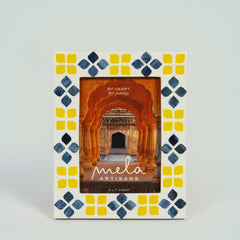 Marigold Floral Mosaic Bone Inlay Photo Frame 5x7