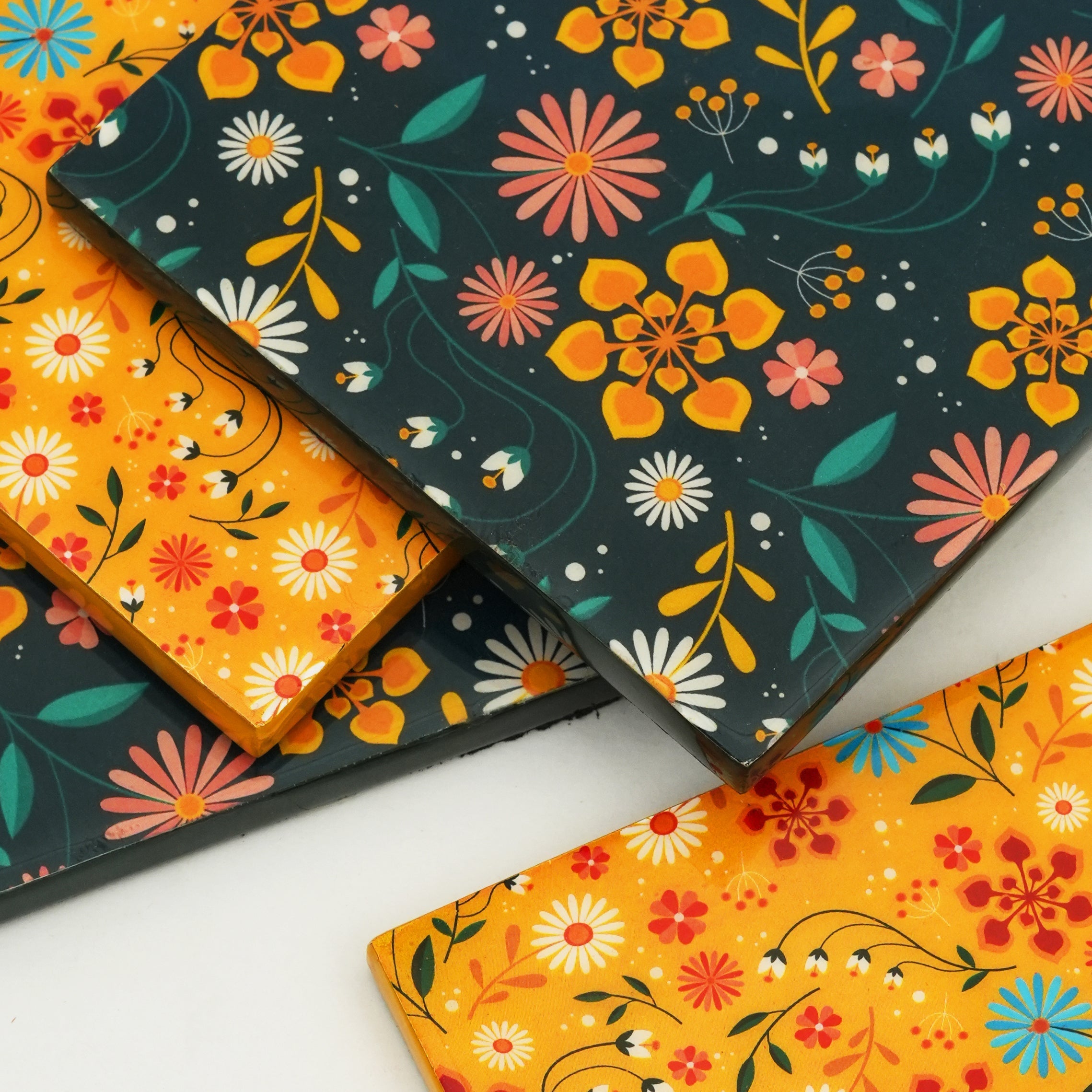 Sunburst Bloom Floral Coasters, Set of 4 - Atlas & Kiln