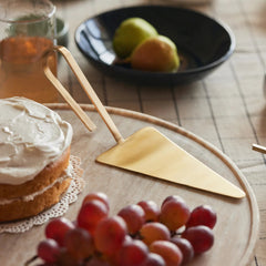 Loop Solid Brass Cake Server