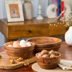 Grava Acacia Wood Bowls - Atlas & Kiln