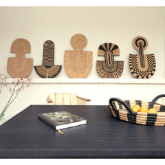 Handwoven Palm Leaf Abstract Wall Mask