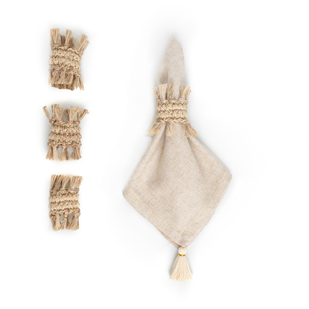 Handwoven Colombian Fique Napkin Rings – Set of 4 - Atlas & Kiln