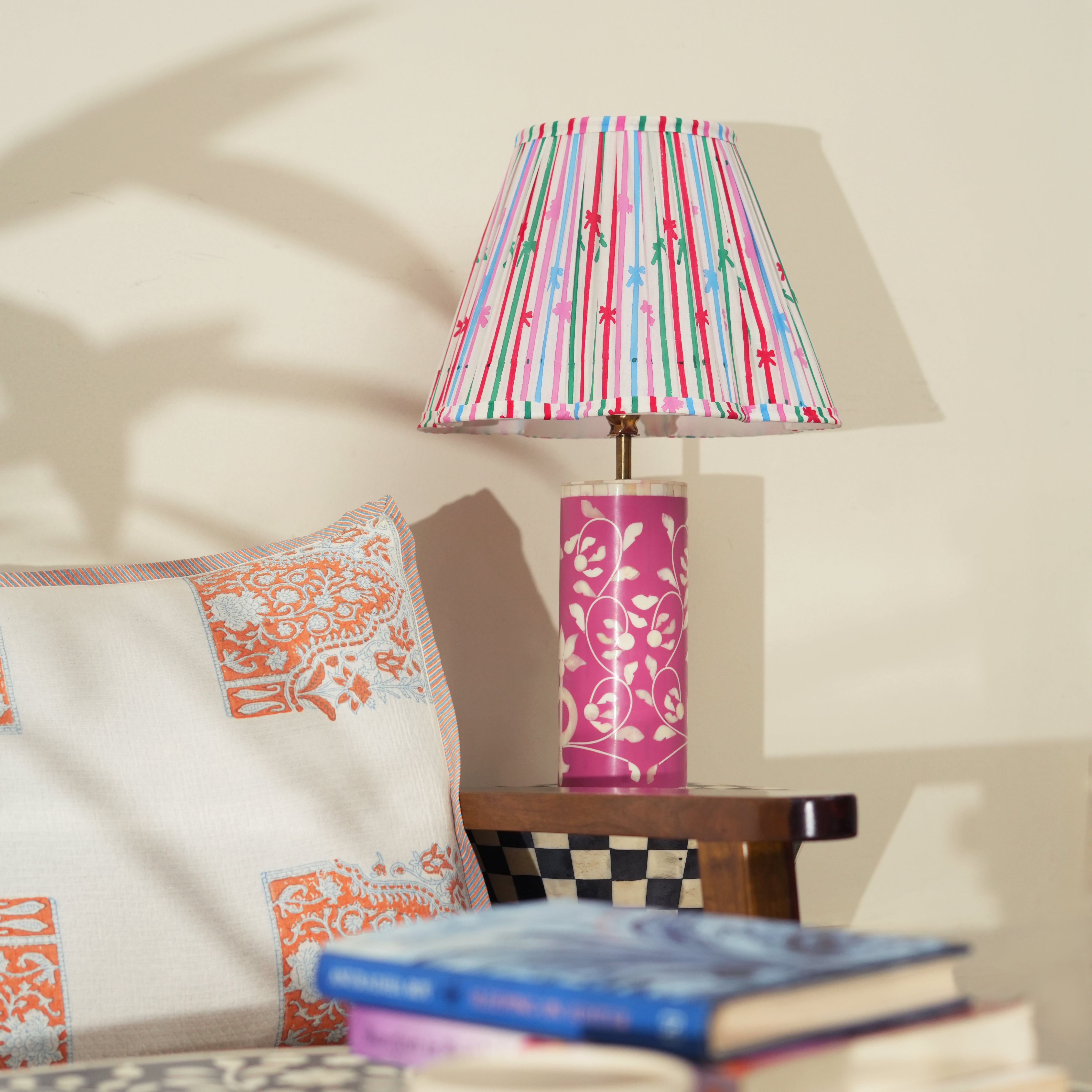 Floral Vines Bone Inlay Table Lamp Base - Atlas & Kiln