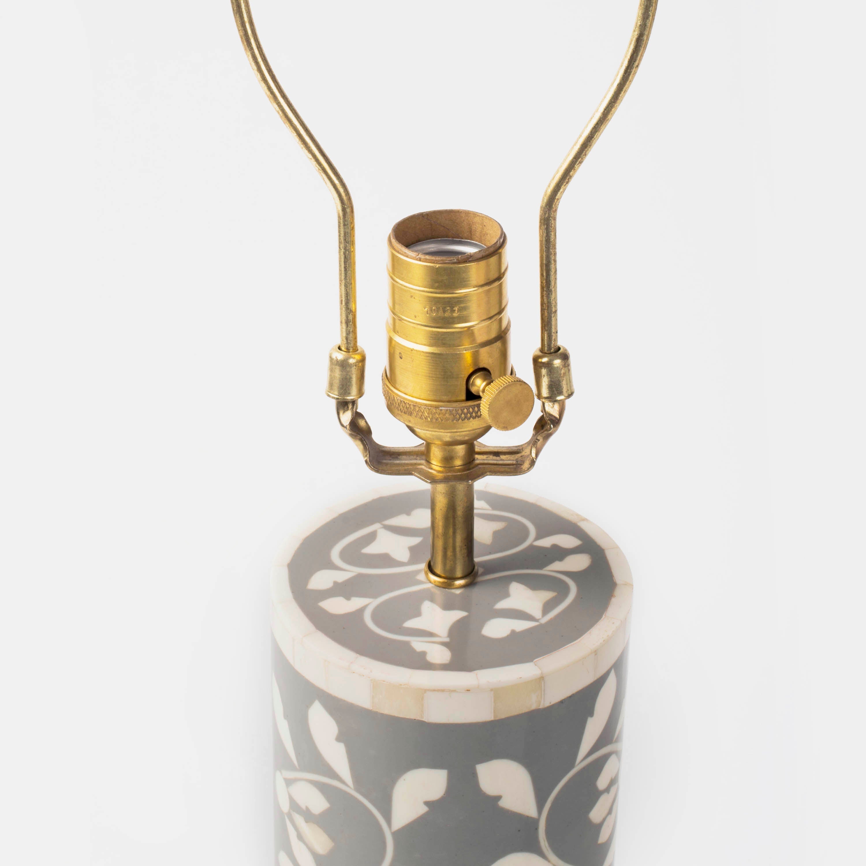 Floral Vines Bone Inlay Table Lamp Base - Atlas & Kiln