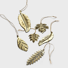 Eternal Leaves Solid Brass Ornaments | Set of 6