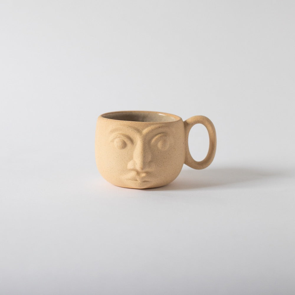 Mexican Sculpted Face Terracotta Mug - Atlas & Kiln