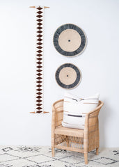 Balance Bogolan Wall Totem in White with Brown Diamonds