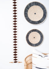 Balance Bogolan Wall Totem in White with Brown Diamonds