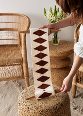 Balance Bogolan Wall Totem in White with Brown Diamonds