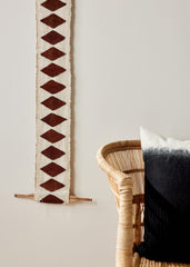 Balance Bogolan Wall Totem in White with Brown Diamonds