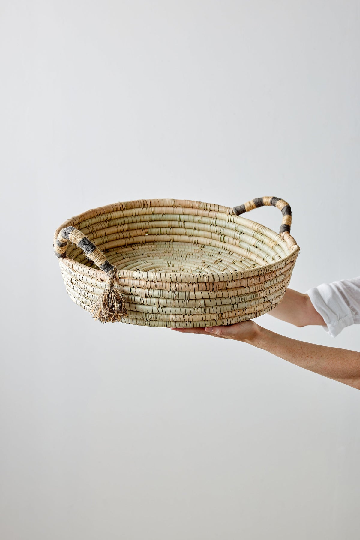 Natural Banded Betty Tray with Tassel - Atlas & Kiln
