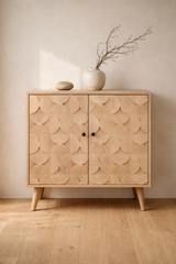 Hourglass Carved Marble Cabinet