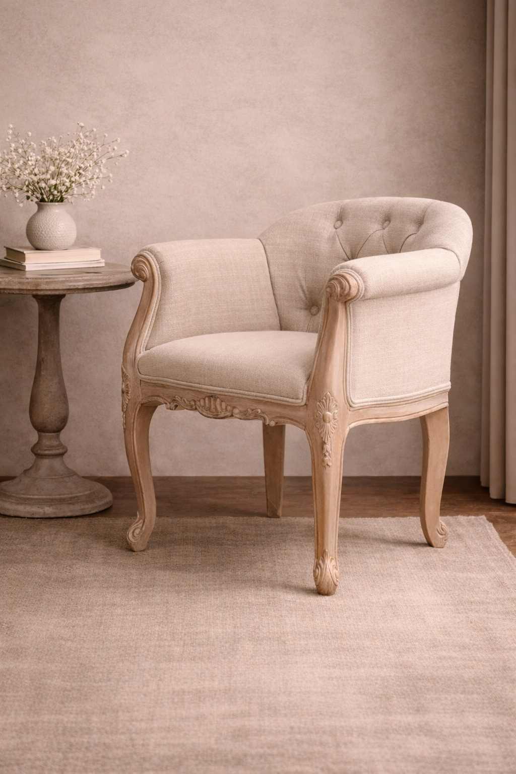 French Style Deep Button Chair