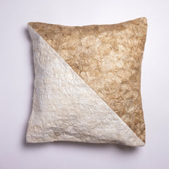 Natural Madagascar Silk Throw Pillow - Diagonal Pattern - 18"x18"