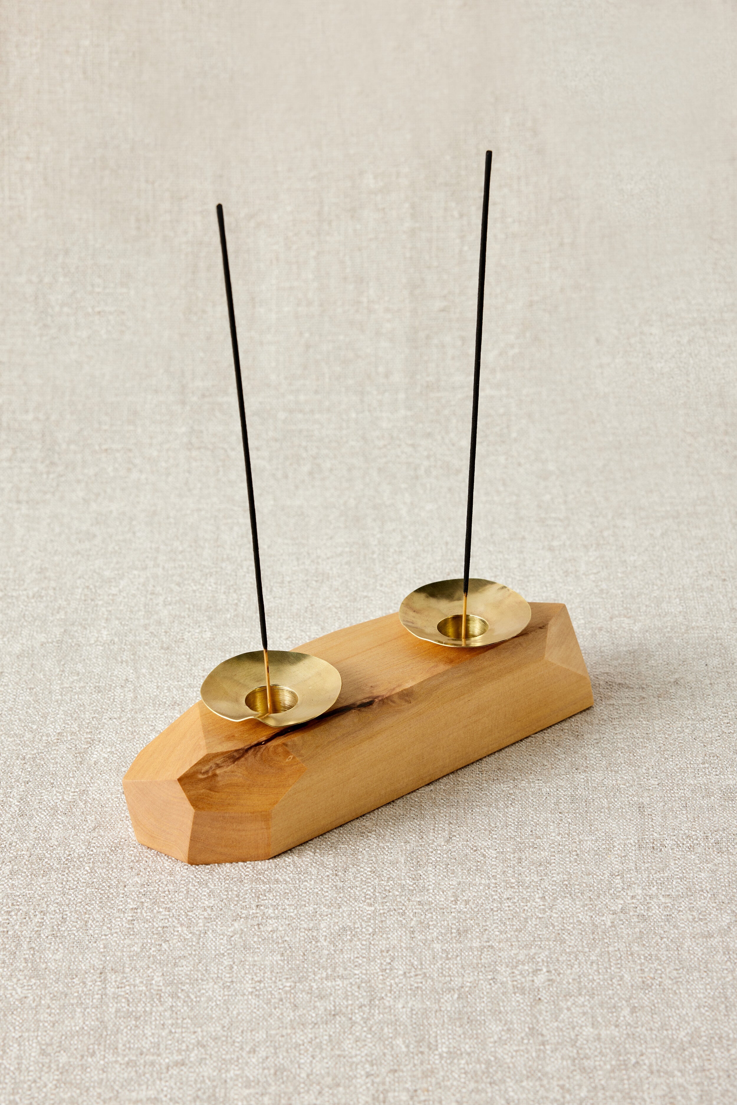 Double Wooden Incense and Candle Holder by Dor+Kie - Atlas & Kiln