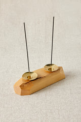 Double Wooden Incense and Candle Holder by Dor+Kie - Atlas & Kiln