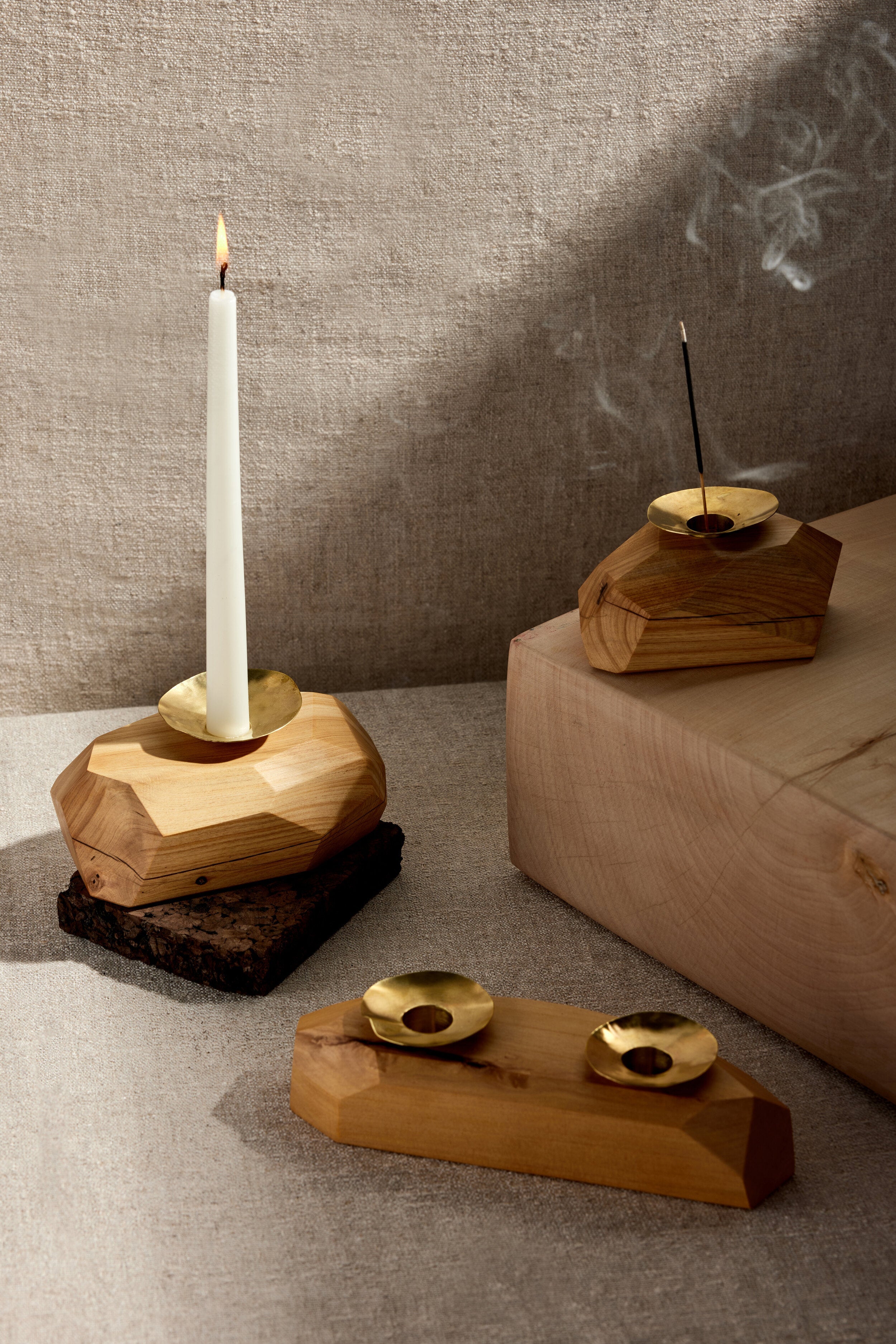 Wood Incense and Candle Holder by Dor+Kie - Atlas & Kiln