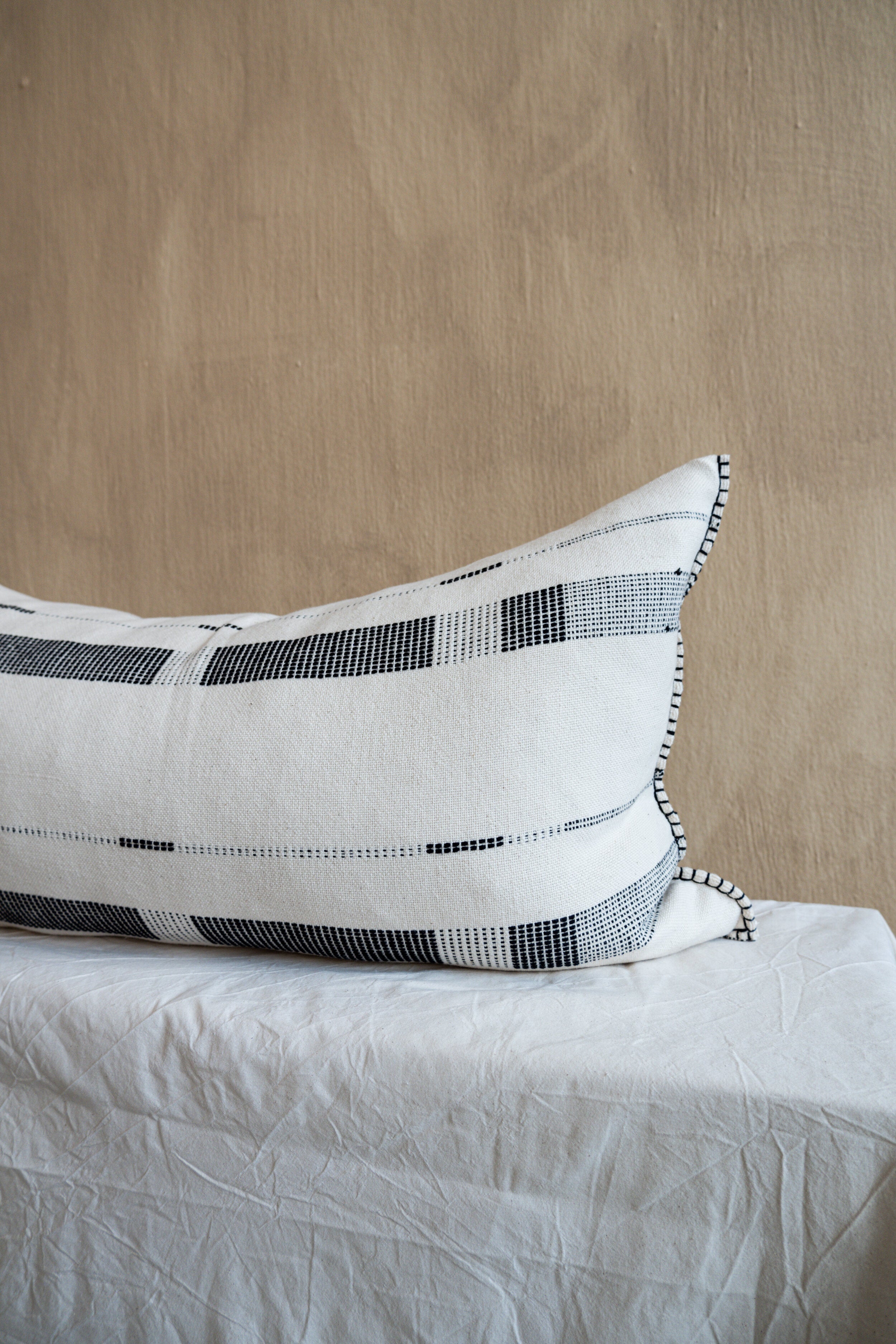 Fulcrum Onyx Oversized Cotton Lumbar Pillow - Atlas & Kiln