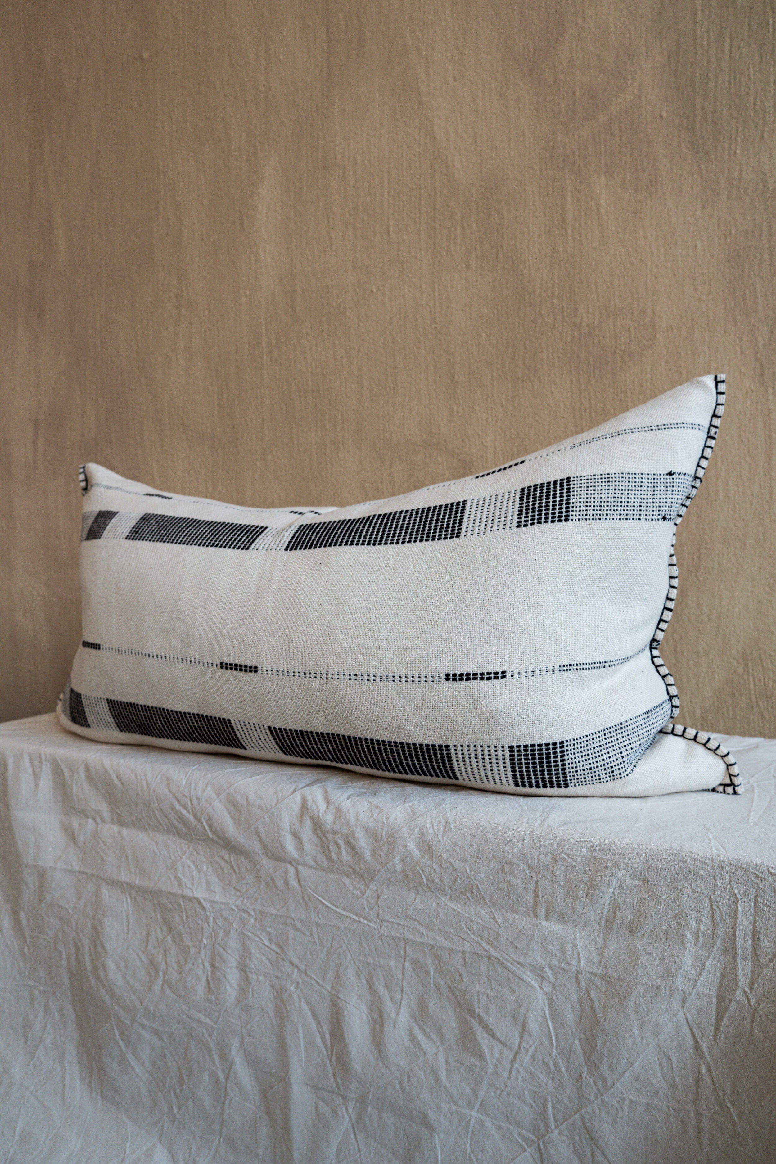 Fulcrum Onyx Oversized Cotton Lumbar Pillow - Atlas & Kiln