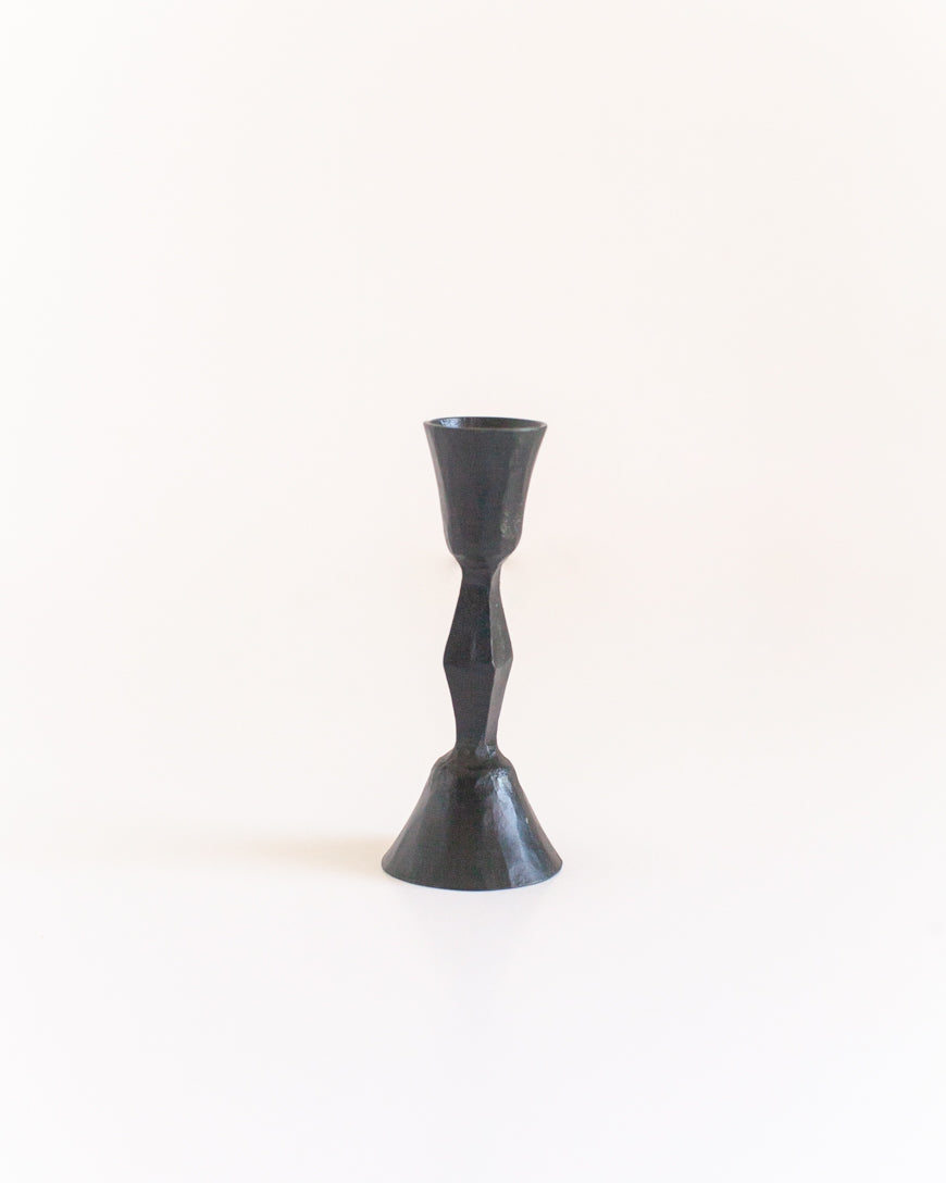 Low Diamond Hand-Forged Iron Candle Stand - Atlas & Kiln