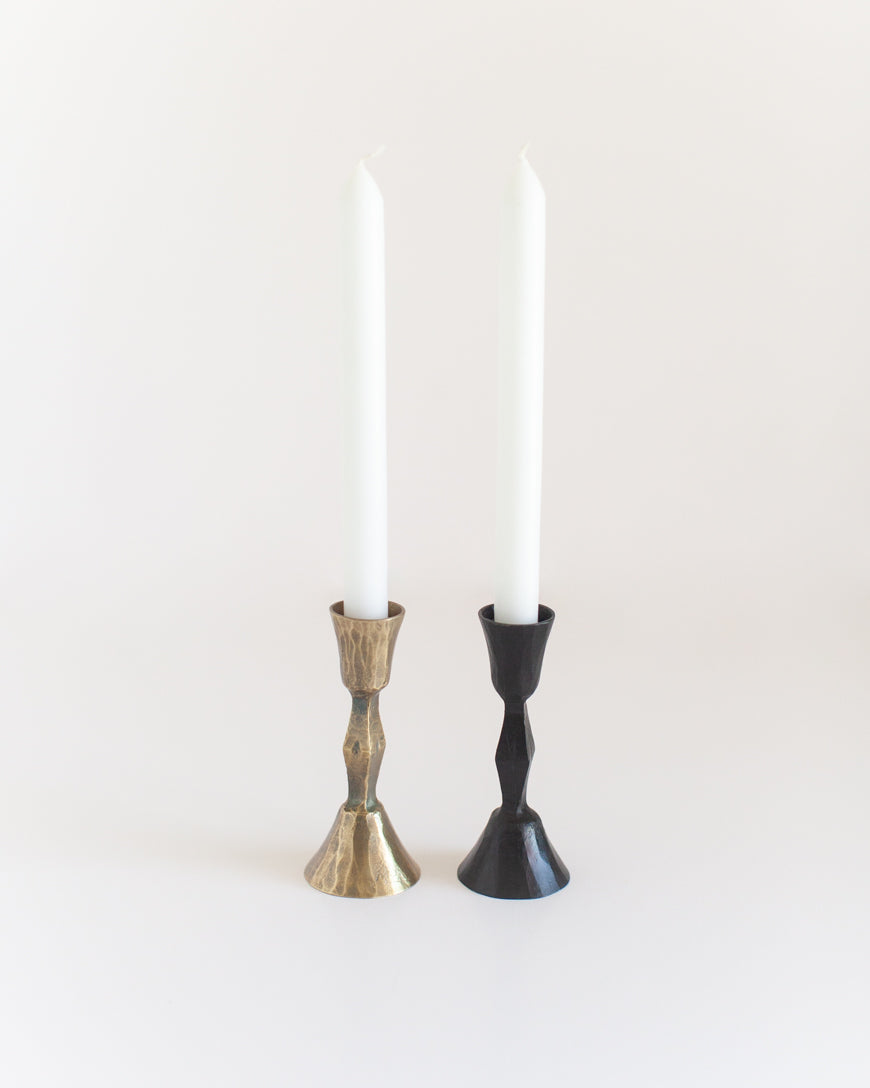 Low Diamond Hand-Forged Iron Candle Stand - Atlas & Kiln