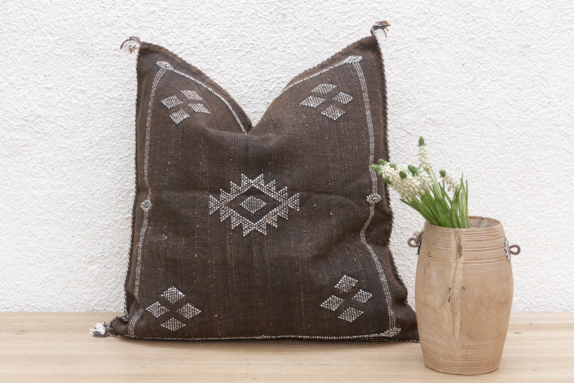 Abbey Moroccan Large Silk Rug Pillow - Atlas & Kiln