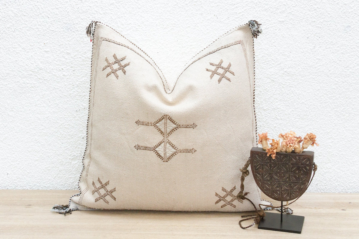 Oasis Linen Large Silk Rug Pillow