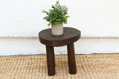 Earthy Hand-Hewn Wood Stool
