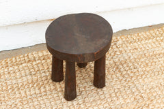 Earthy Hand-Hewn Wood Stool