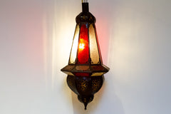 Marrakech Red & White Engraved Glass Lantern - Atlas & Kiln