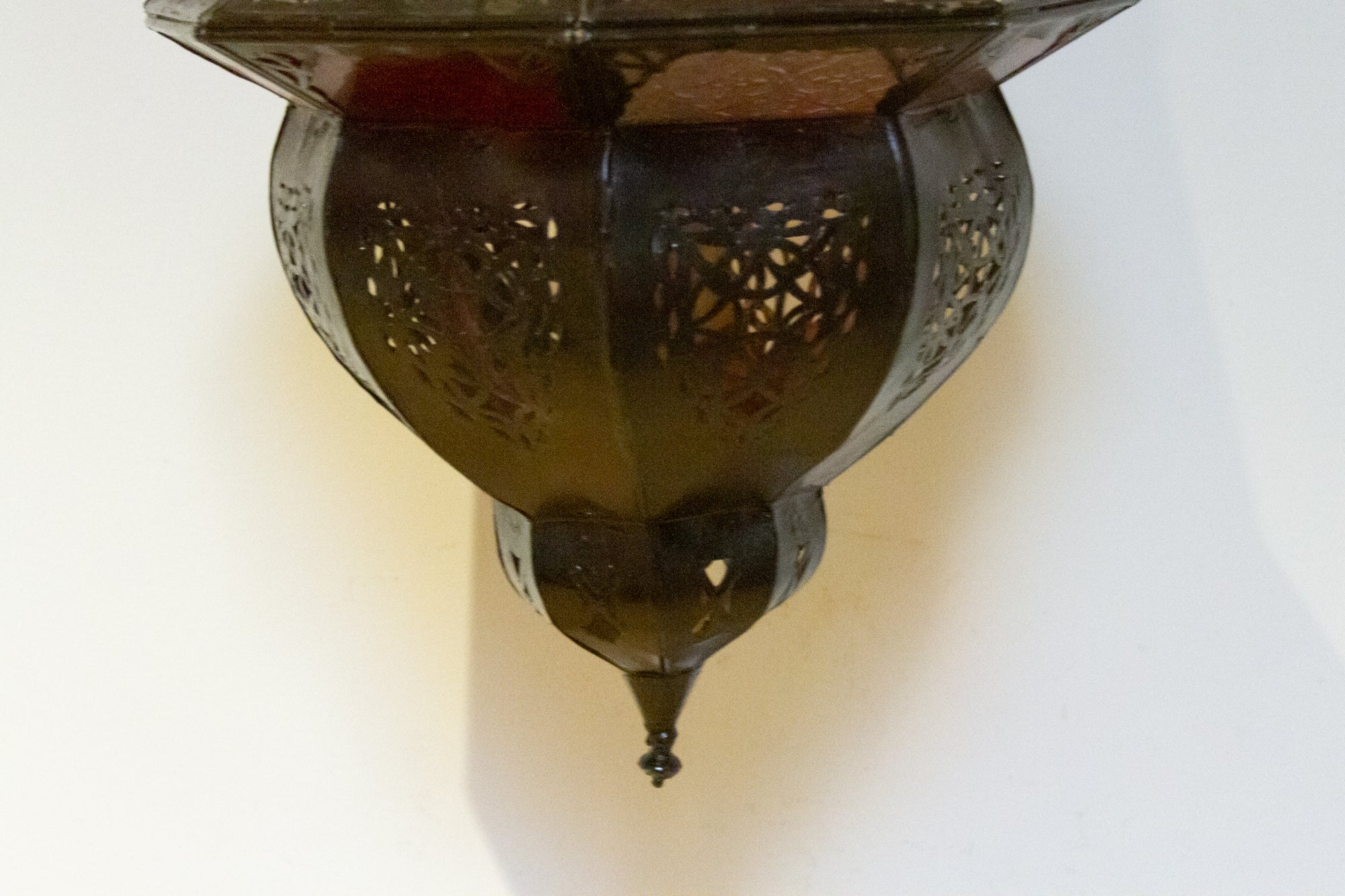 Marrakech Red & White Engraved Glass Lantern - Atlas & Kiln