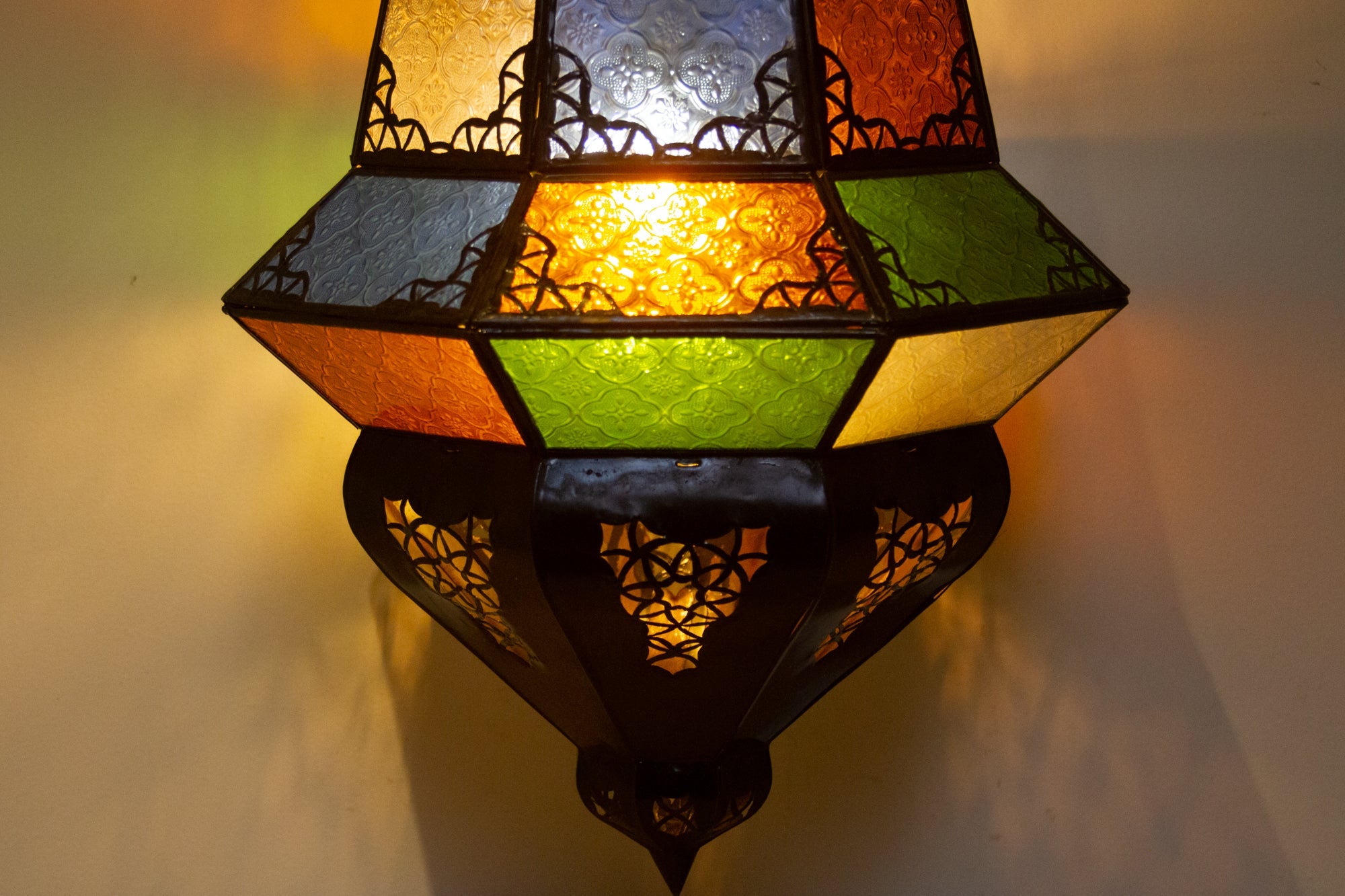 33-Inch Marrakech Multicolor Glass Lantern - Atlas & Kiln