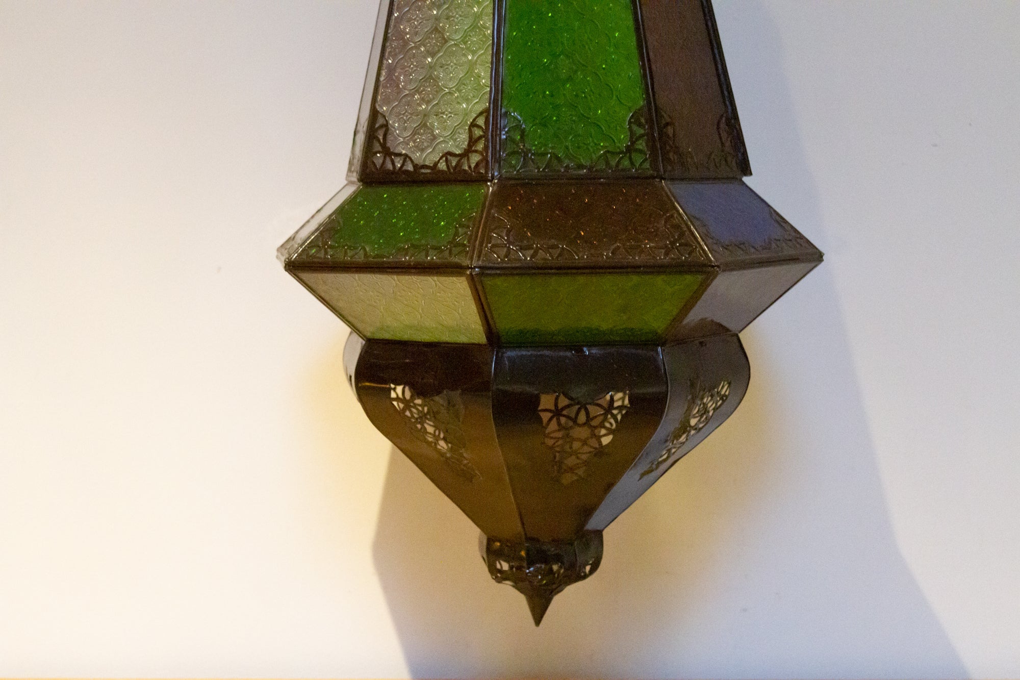 Marrakech Green Etched Glass Lantern - Atlas & Kiln