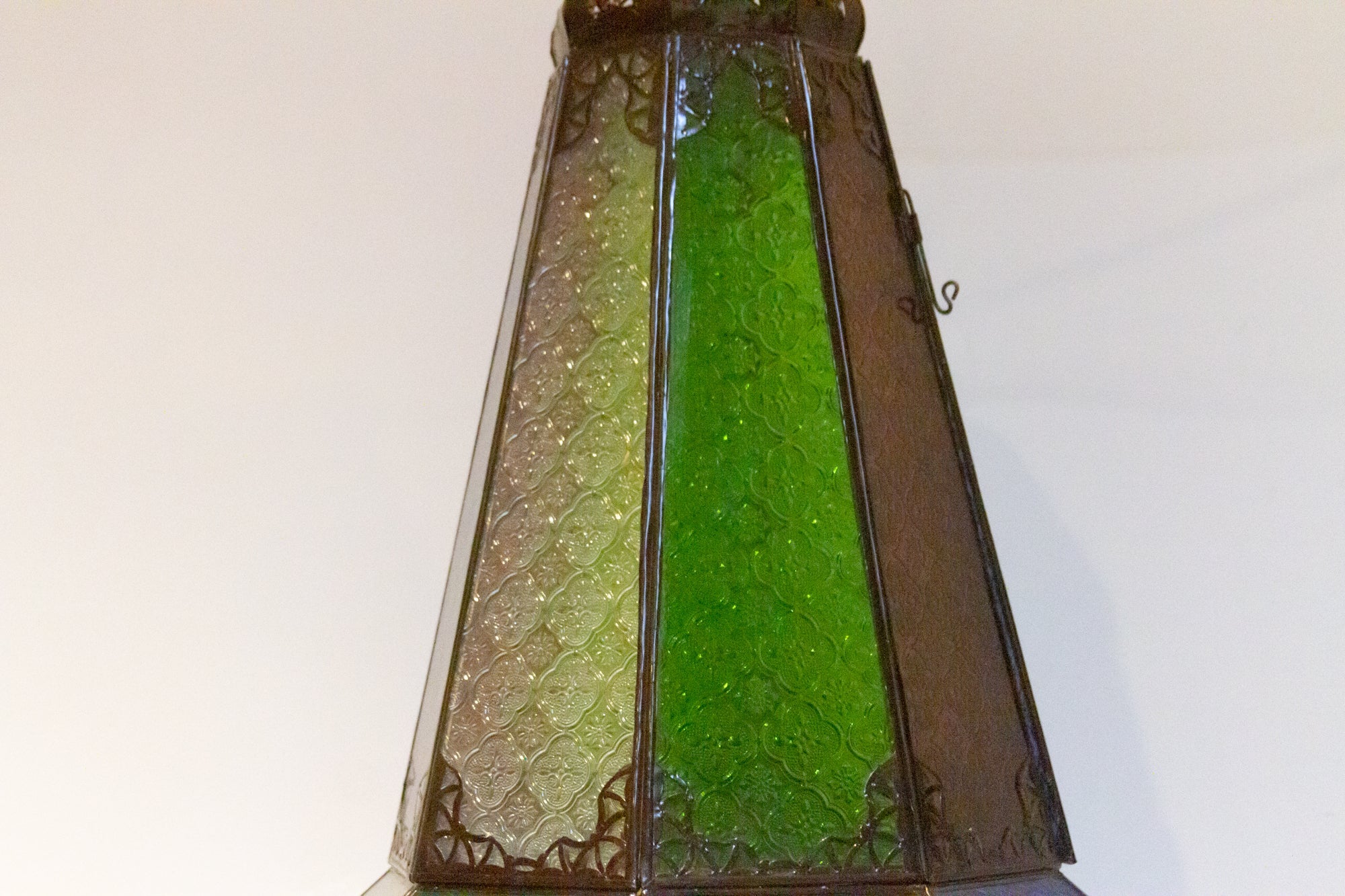 Marrakech Green Etched Glass Lantern - Atlas & Kiln
