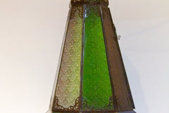 Marrakech Green Etched Glass Lantern - Atlas & Kiln