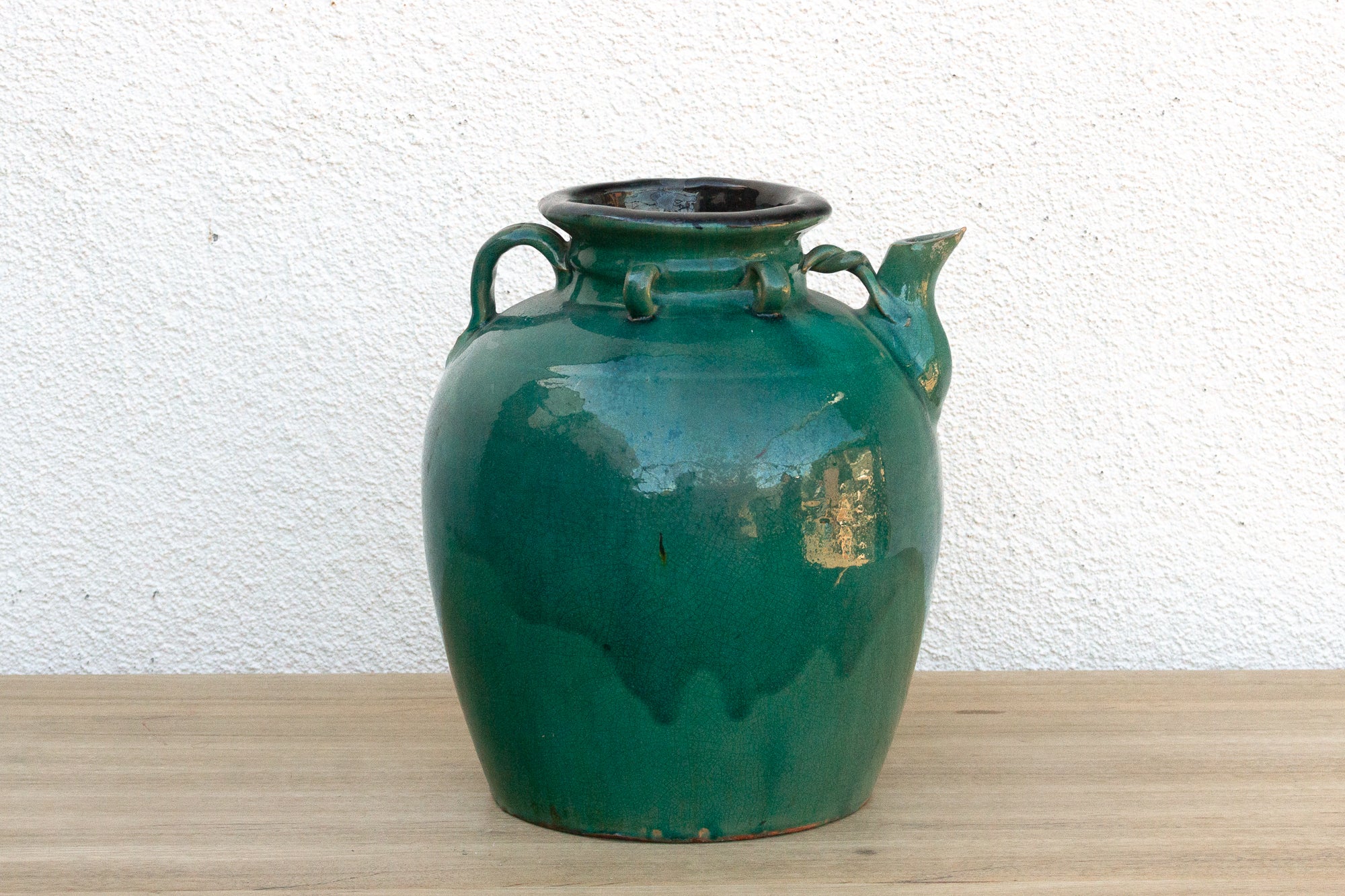 Antique Emerald Green Pottery Jar - Atlas & Kiln