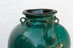 Antique Emerald Green Pottery Jar