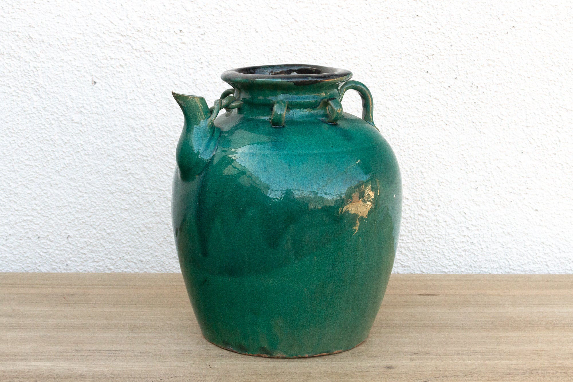 Antique Emerald Green Pottery Jar - Atlas & Kiln