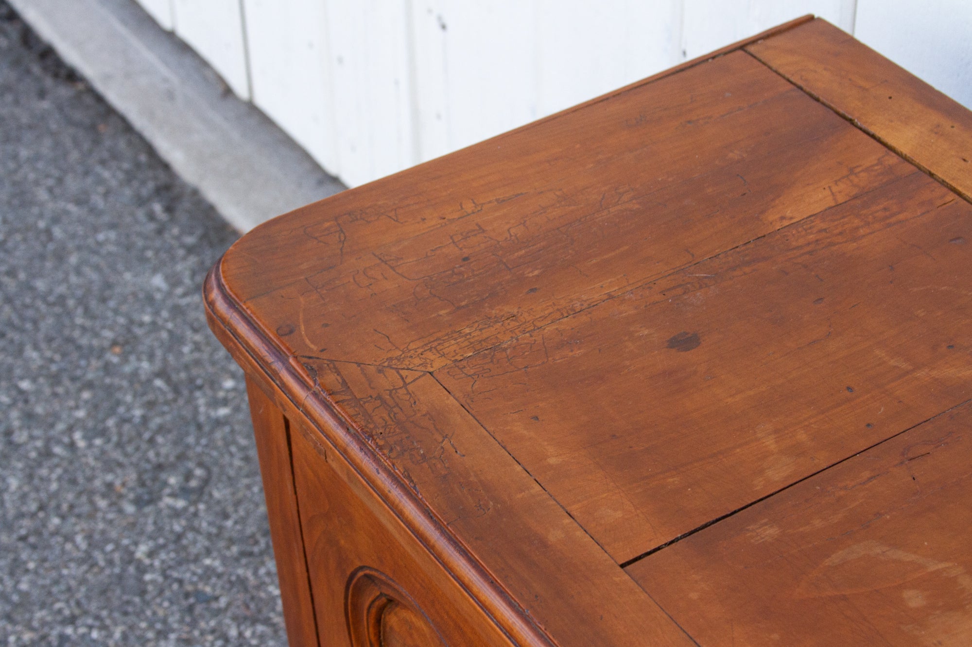 19th Century French Fruitwood Chest - Atlas & Kiln
