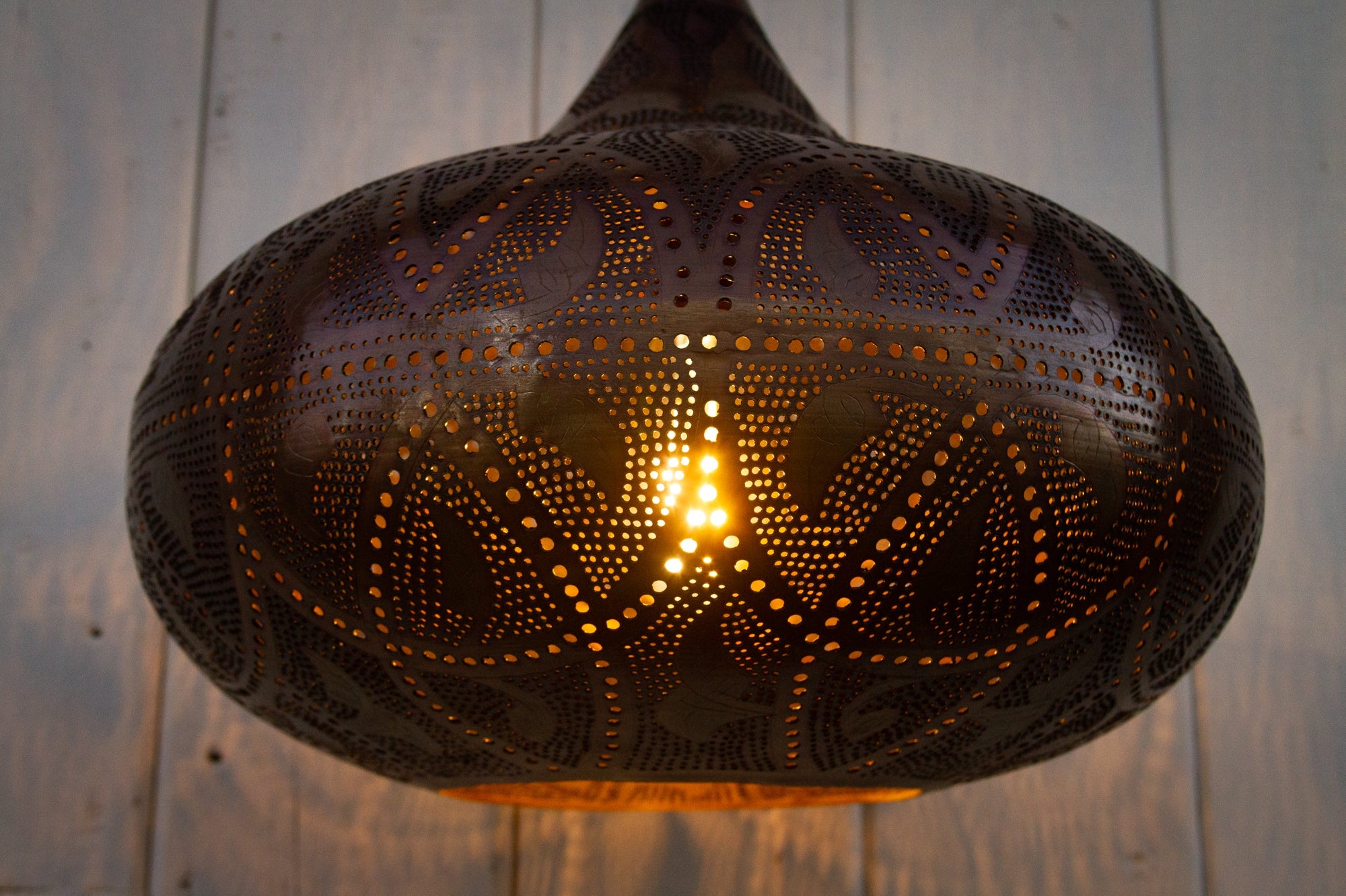 Diae Moroccan Pierced Metal Pendant Lantern - Atlas & Kiln
